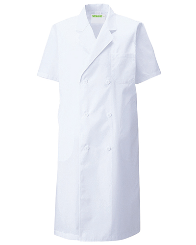 117-30　診察衣ダブル型半袖メンズ　ブロード　KAZEN・カゼン