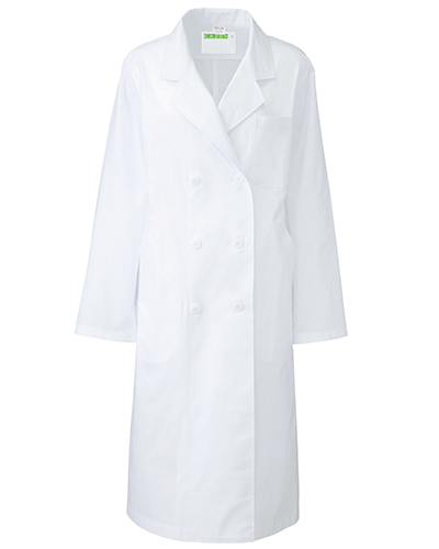 125-20　診察衣ダブル型長袖レディス　綿100％キャラコ　KAZEN・カゼン