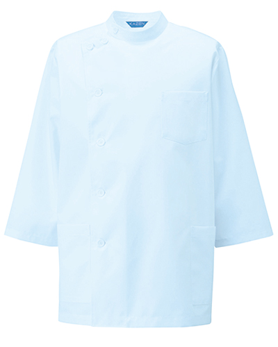 130-71　メディカルジャケット七分袖メンズ　サックス　KAZEN・カゼン