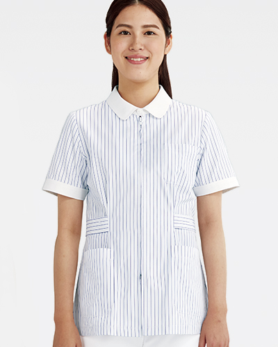 149 91 ナースジャケット半袖ストライプ柄 Kazen カゼン 白衣 看護衣 介護服 エステウェア 受付事務服の通販ショップ ナースウェアドットコム 149 91 ナースジャケット半袖ストライプ柄 Kazen カゼン 白衣 看護衣 介護服 エステウェア 受付事務服の通販ショップ ナースウェアドットコム