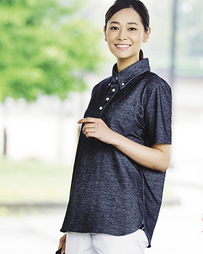 APK239　杢ニットシャツ男女兼用 KAZEN・カゼン