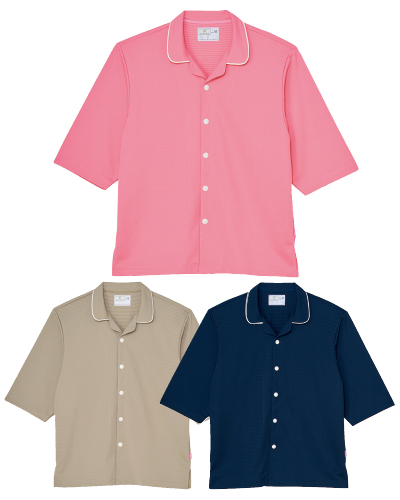 CV203　前開きシャツ　男女兼用 キラク(kiraku)