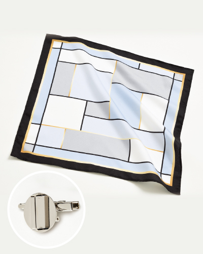 E-3159　クリップ＆ブローチピン付 スカーフ　ELEFEE(エレフィー)