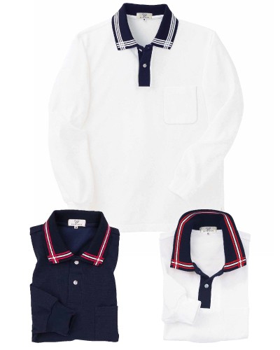 CR081　長袖ポロシャツ男女兼用　キラク(kiraku)