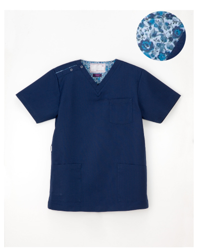 LBL-4372　男女兼用スクラブ　リバティプリント　ナガイレーベン(nagaileben)