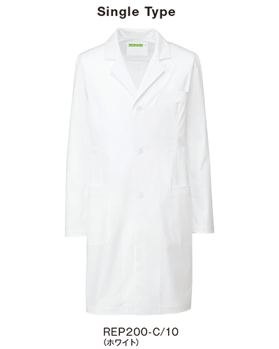 REP200　診察衣シングル型メンズハーフ丈　KAZEN・カゼン