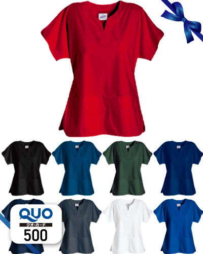 Z-1002 レディースYネックチュニックトップ　S.C.R.U.B.S(スマートスクラブス)