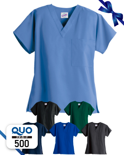 Z2001 100％コットン  1ポケットトップ男女兼用　S.C.R.U.B.S(スマートスクラブス)