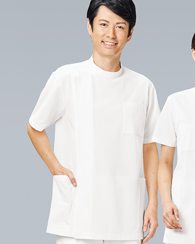 253-10・11　メンズ医務衣半袖 [シルポート素材]　KAZEN・カゼン