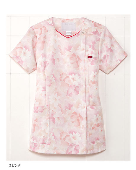 ロンスプ　ピンク✖️グレー 7034SC FOLK(フォーク) 花柄ジップスクラブ