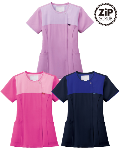 7079SC レディス ジップスクラブ ZIP SCRUB FOLK(フォーク) ナース