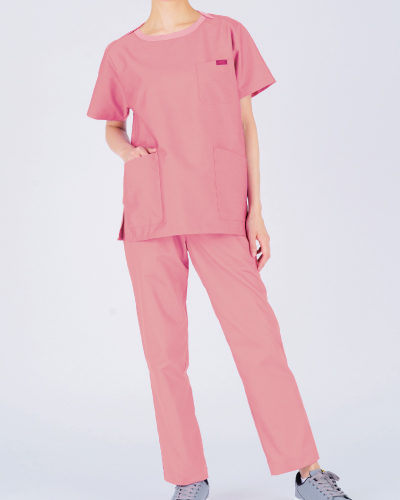 美品未使用クリステンセン★COTTON LONG バンドカラーシャツ✳︎ピンク 7097SC FOLK 男女兼用 PANTONE Tシャツライクスクラブ ナースウェア