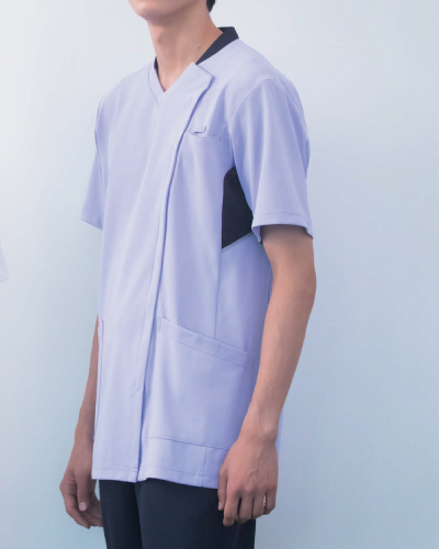 988 男女兼用スクラブジャケット半袖 4D FITT(動体裁断) KAZEN