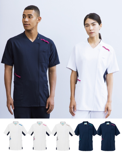 999 スクラブジャケット半袖 男女兼用 KAZEN (カゼン)