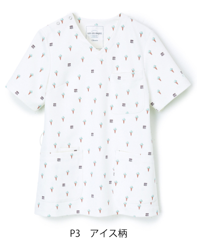 607 ジェラート ピケ クラシコ プリントスクラブ 白衣 看護衣 介護服 エステウェア 受付事務服の通販ショップ ナースウェアドットコム