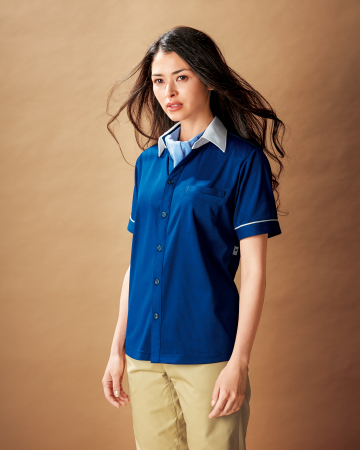 HM-2619 ハートグリーン(HEARTGREEN)半袖ニットシャツ男女共用