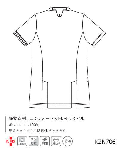 KZN706 スクラブジャケット半袖 KAZEN (カゼン)