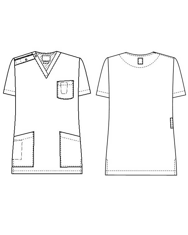 Lbl 4372 男女兼用スクラブ リバティプリント ナガイレーベン Nagaileben 白衣 看護衣 介護服 エステウェア 受付事務服の通販ショップ ナースウェアドットコム