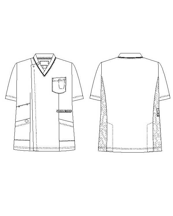 Lx 4087 ナガイレーベン Nagaileben 男子スクラブ 刺繍入り 白衣 看護衣 介護服 エステウェア 受付事務服の通販ショップ ナースウェアドットコム