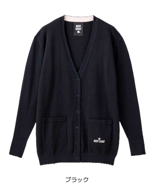 新品 MARY QUANT カーディガン ブラック MARY QUANT マリークワント 配色カーディガン MED-26S-12 ナースウェア