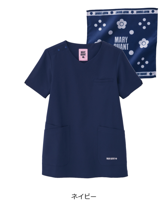 新品MARY QUANT スクラブ トップス Lサイズ★ブルーグレー色 MARY QUANT マリークワント スタンダード スクラブ MQ-10 ナースウェア