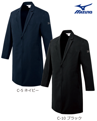 MZ-0309 メンズシングルドクターコート(長袖) ミズノ(mizuno)