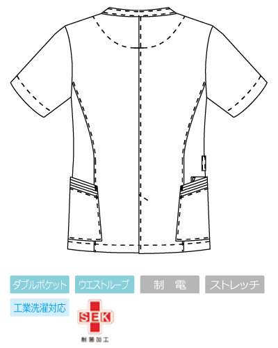 UNITE ユナイト男女兼用スクラブ UN-0401 [制電/ストレッチ/制菌/工業洗濯対応] UN-0401 スクラブ 男女兼用 UNITE(ユナイト)