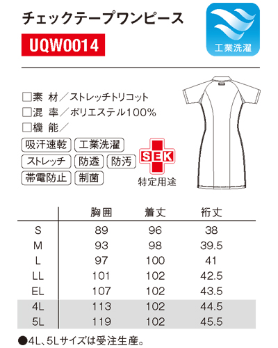 UQW0014 ルコックスポルティフ チェックテープワンピース
