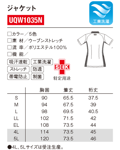 UQW1035N ルコックスポルティフ ジャケット レディス ナースウェア UQW1035N ルコックスポルティフ ジャケット レディス ナースウェア