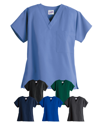 Z2001 100％コットン 1ポケットトップ男女兼用 S.C.R.U.B.S(スマート