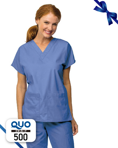 【500円QUOカードプレゼント】Z-2012 100％コットン 2ポケットトップ男女兼用 S.C.R.U.B.S(スマートスクラブス)　