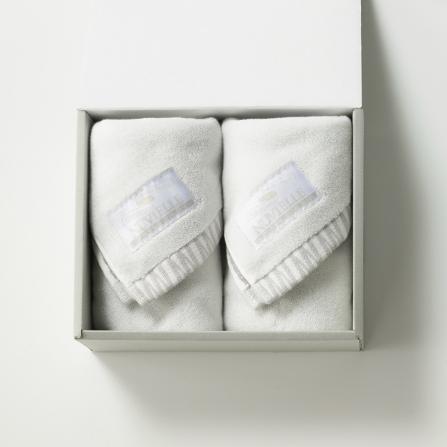 N-LINE フェイスタオル2枚セット[ホワイト]
