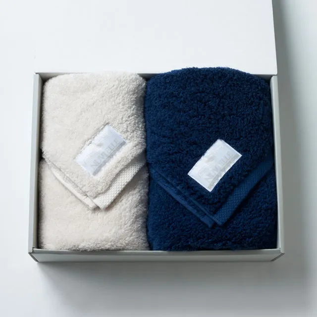 towal バスタオル[ネイビー] ミニバスタオル [グレー] 2枚セット