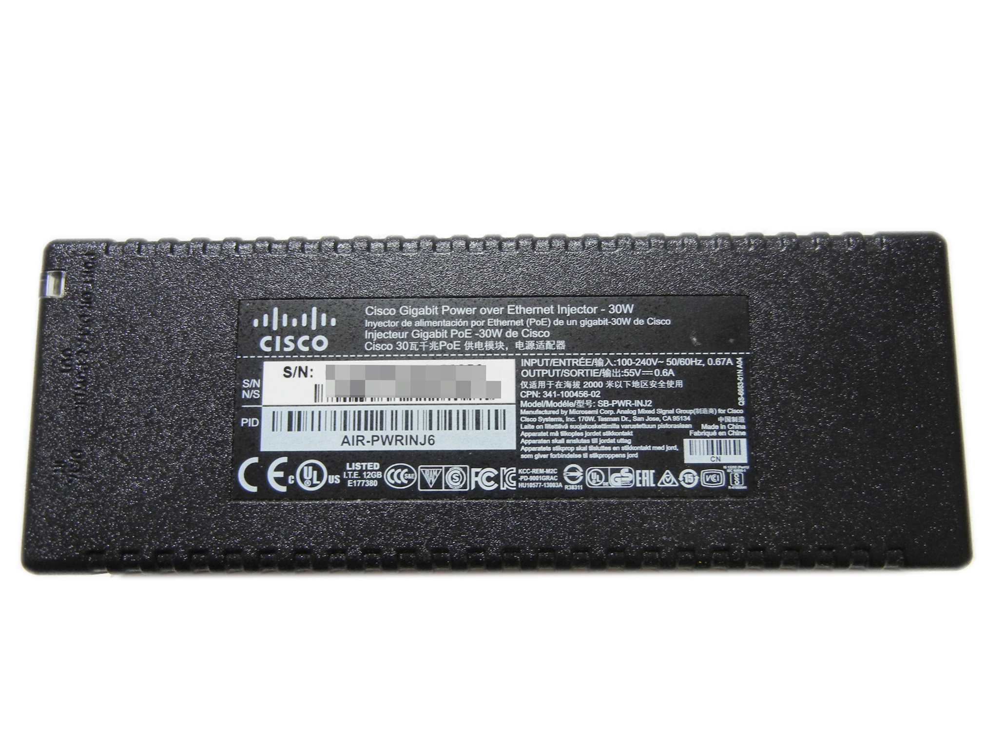 【中古】Cisco Aironet パワーインジェクタ AIR-PWRINJ6 (341-100456-02)