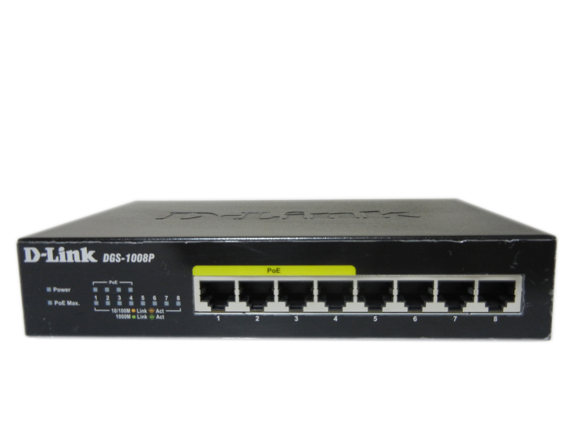 【中古】D-Link DGS-1008P Gigabit Unmanaged Ethernet PoE Switch