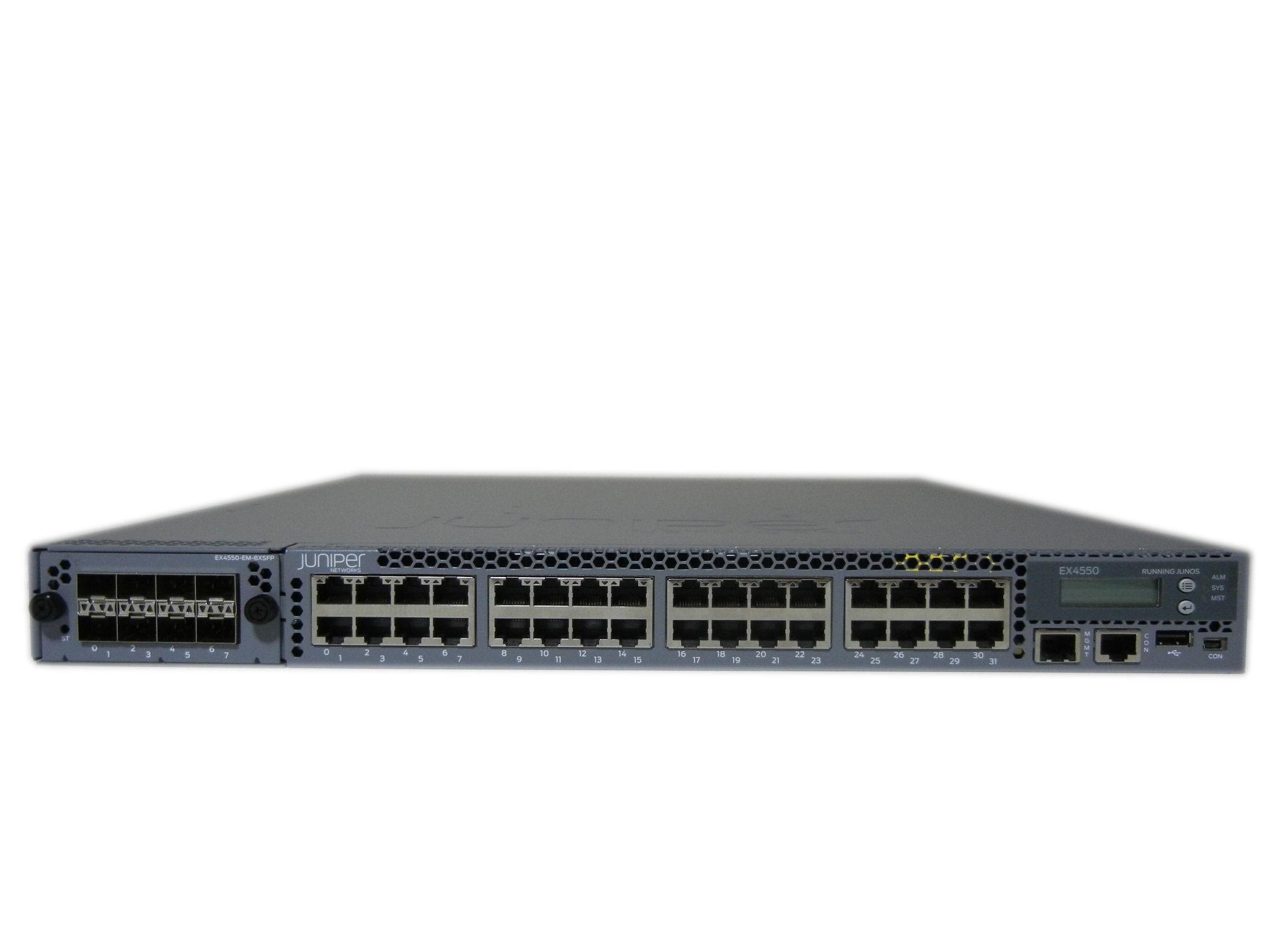 【中古】Juniper  EX4550-32T-AFO  EX4550-EM-8XSFPモジュール付き 電源二重仕様