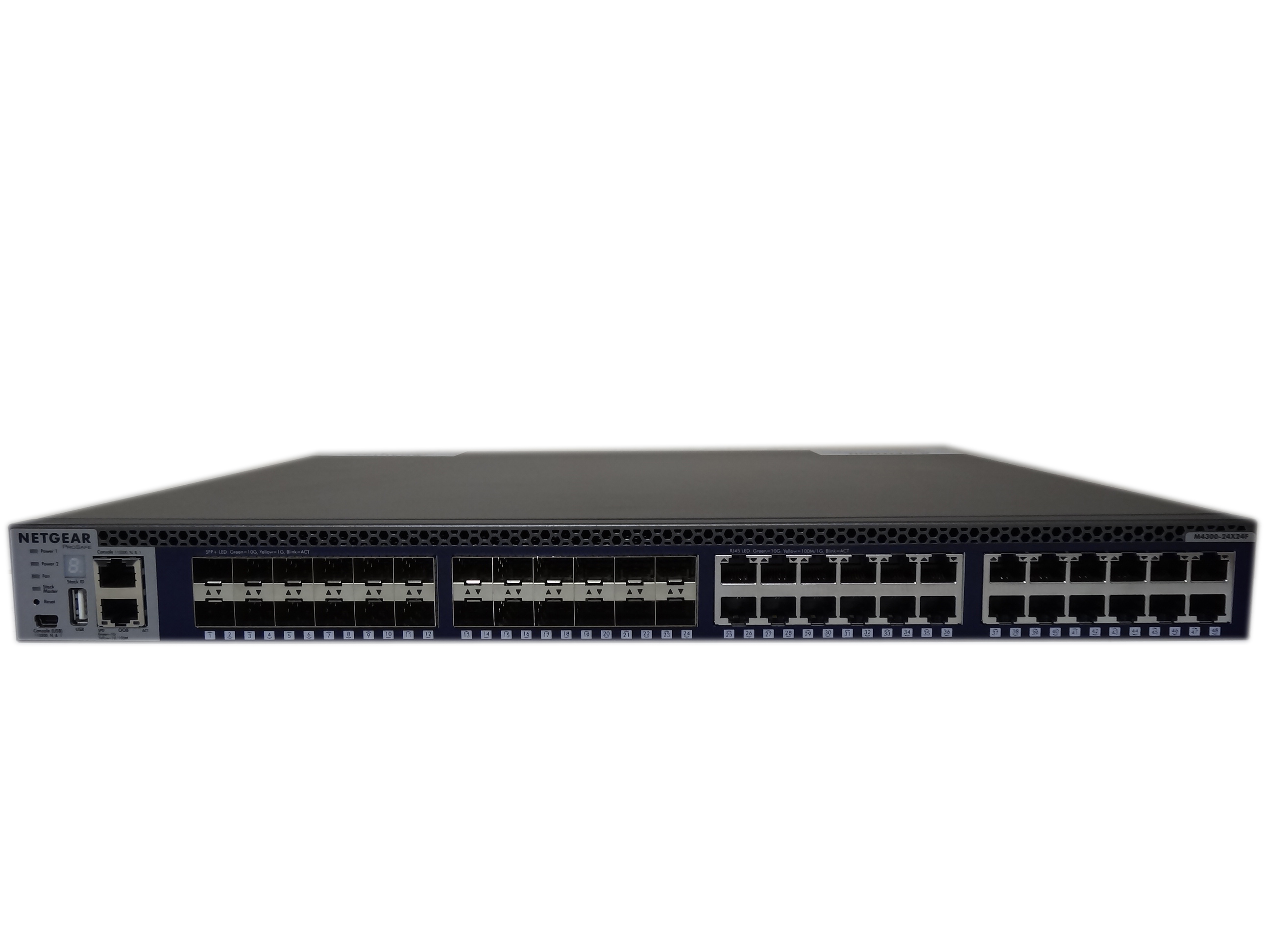 【中古】NETGEAR M4300-24X24F (XSM4348S) スタッカブルマネージスイッチ