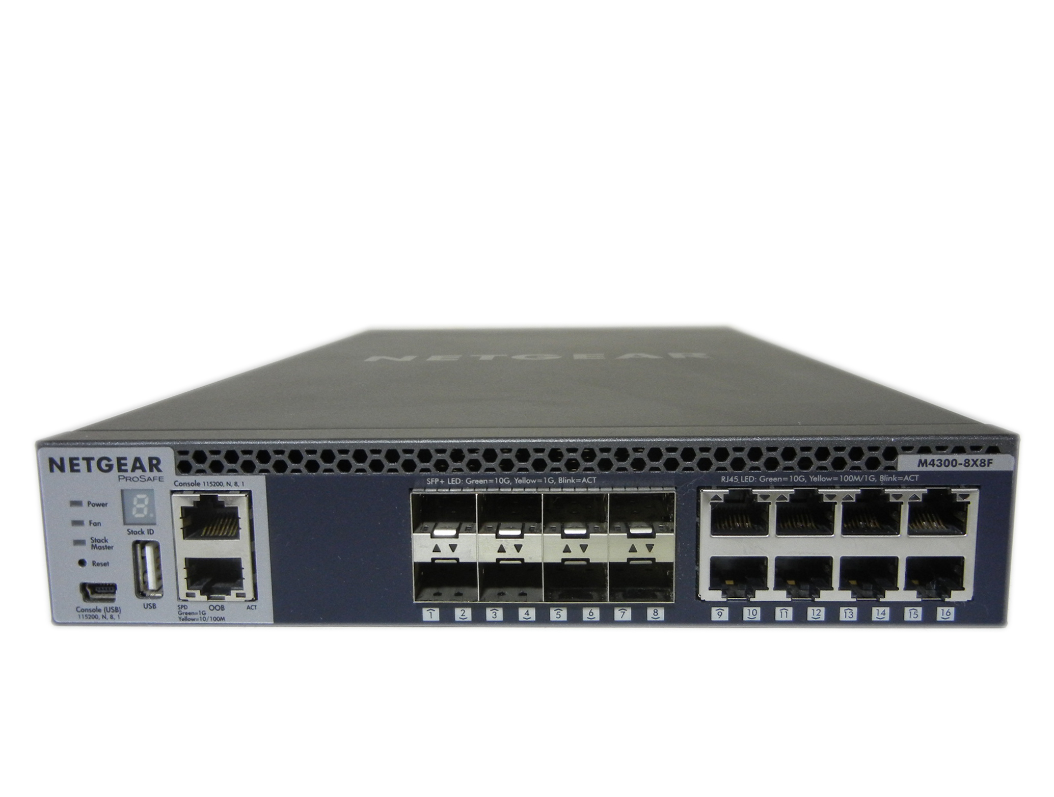 【中古】NETGEAR M4300-8X8F (XSM4316S) スタッカブルL3フルマネージスイッチ