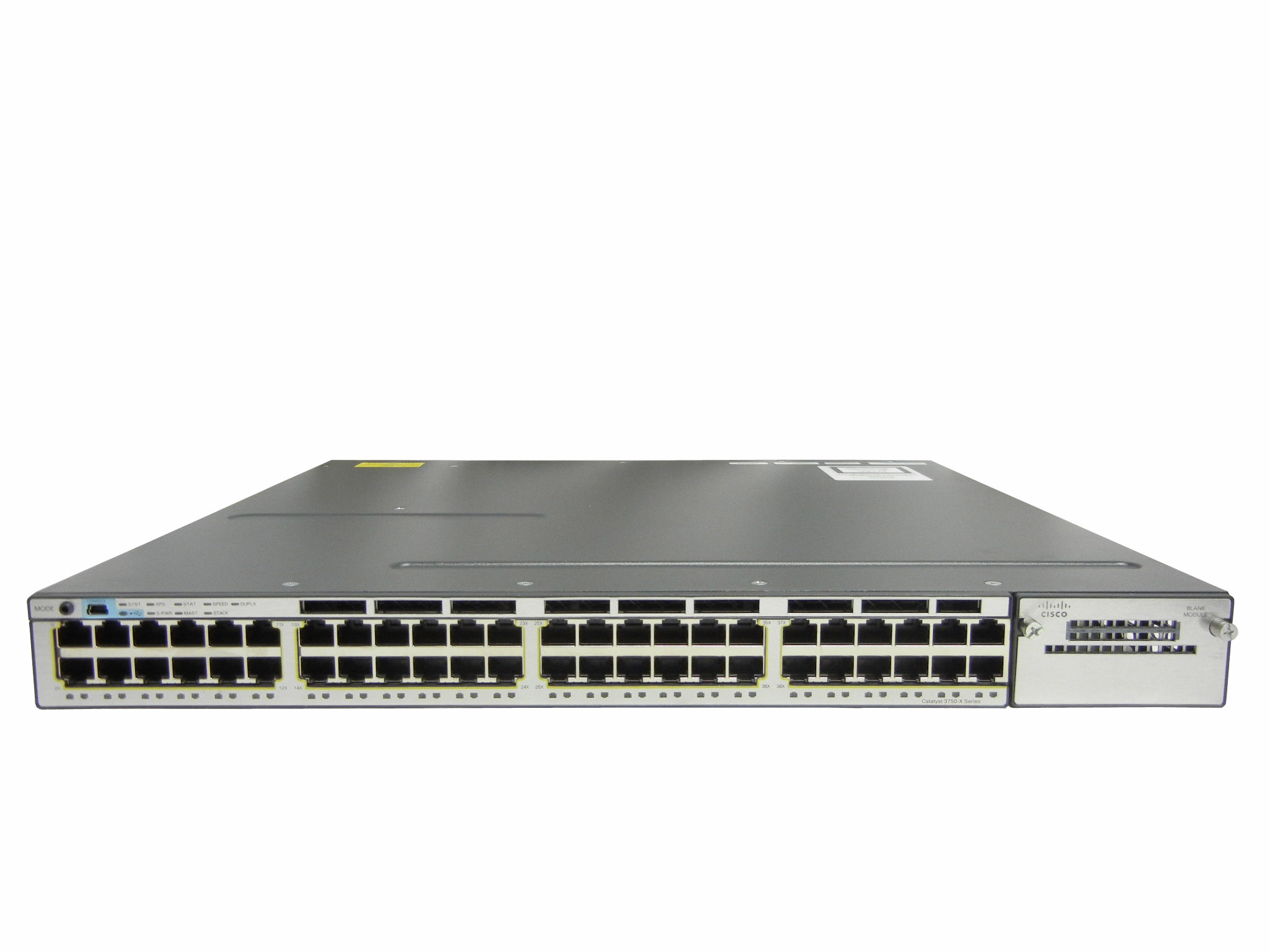 【中古】Cisco Catalyst 3750X-48T-S (WS-C3750X-48T-S) ipservicesライセンス追加モデル