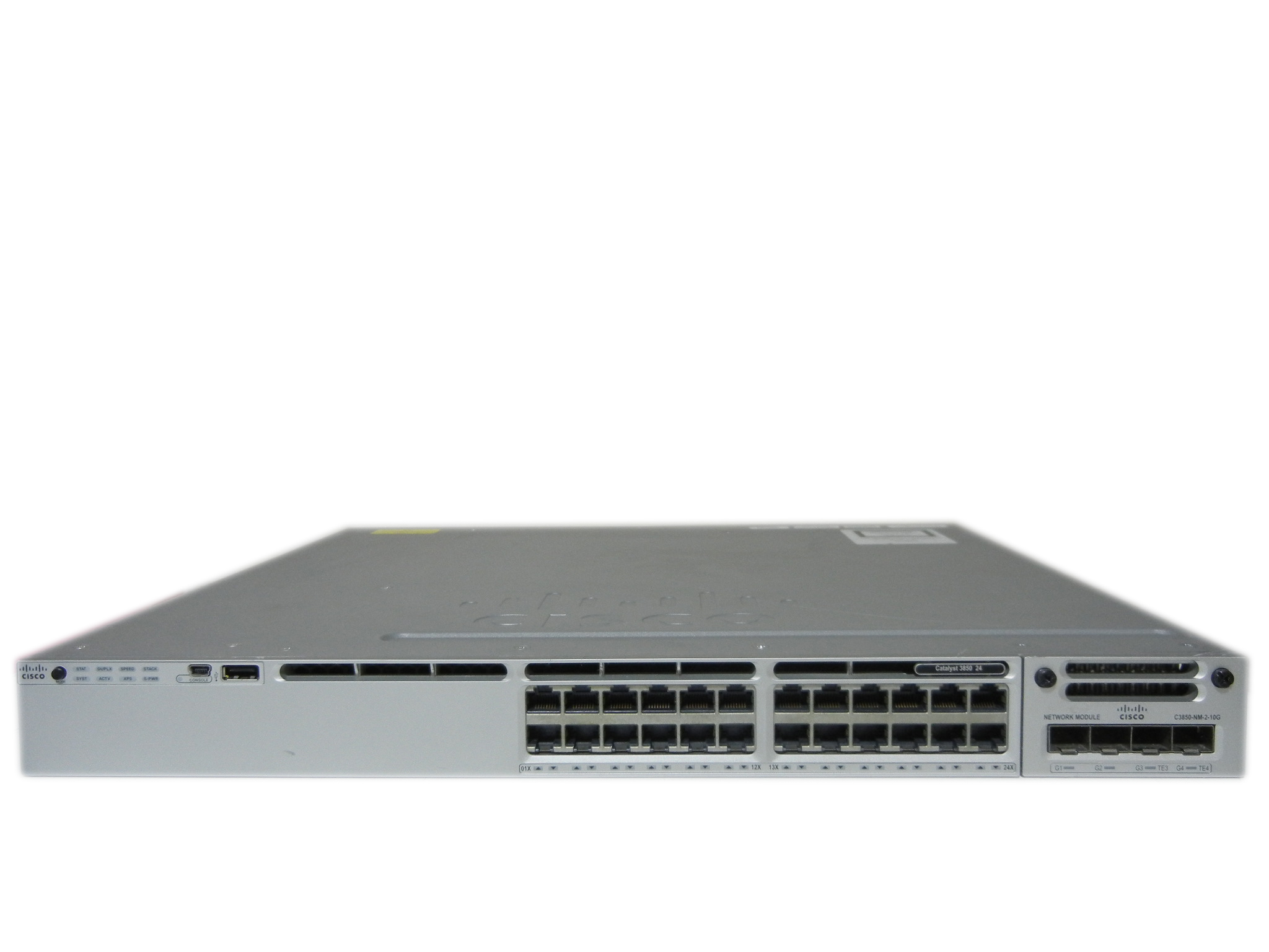 【中古】Cisco  Catalyst 3850-24T-E (WS-C3850-24T-E) C3850-NM-2-10Gモジュール付き