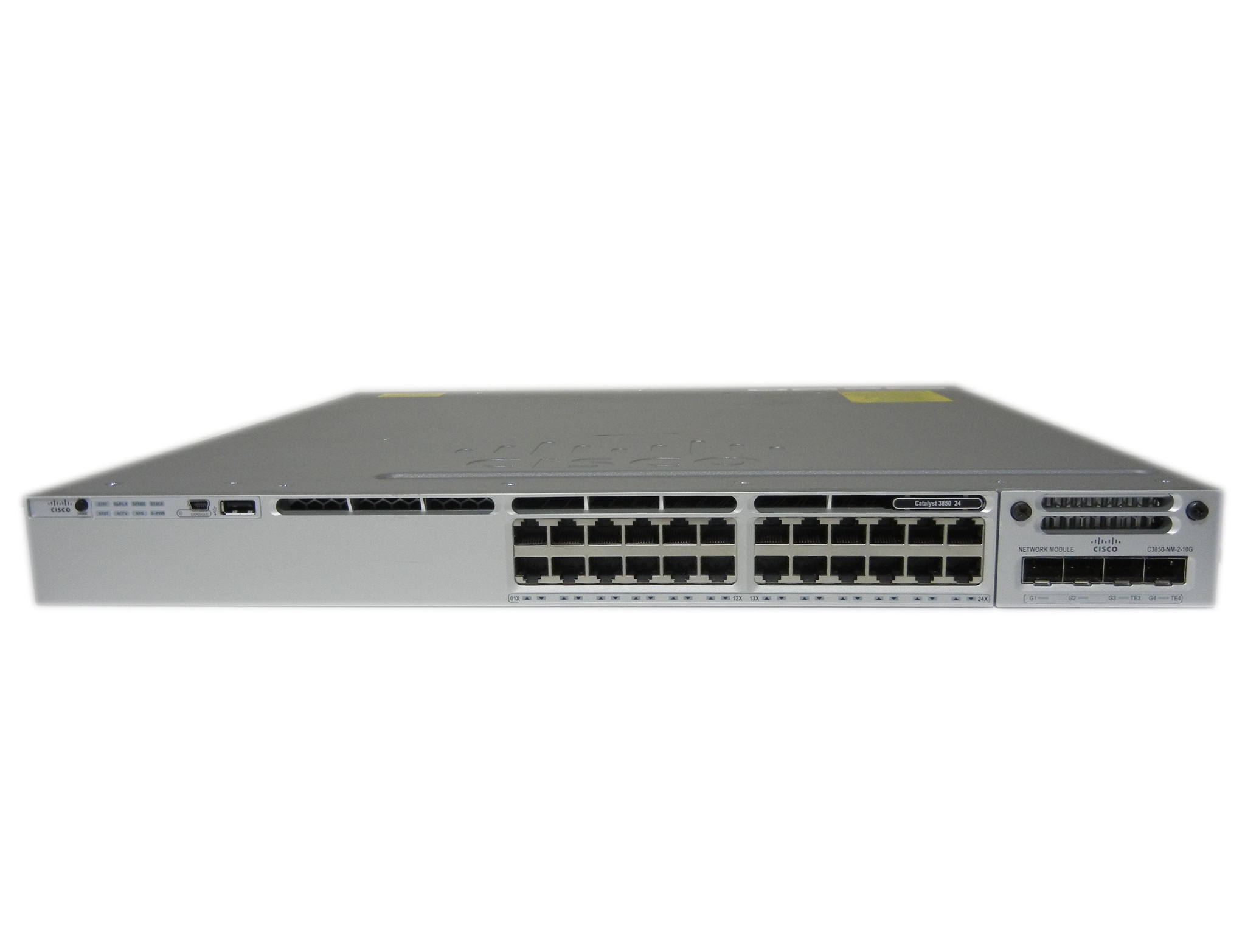 【中古】Cisco  Catalyst 3850-24T-E　（WS-C3850-24T-E） C3850-NM-2-10Gモジュール付き 電源二重仕様
