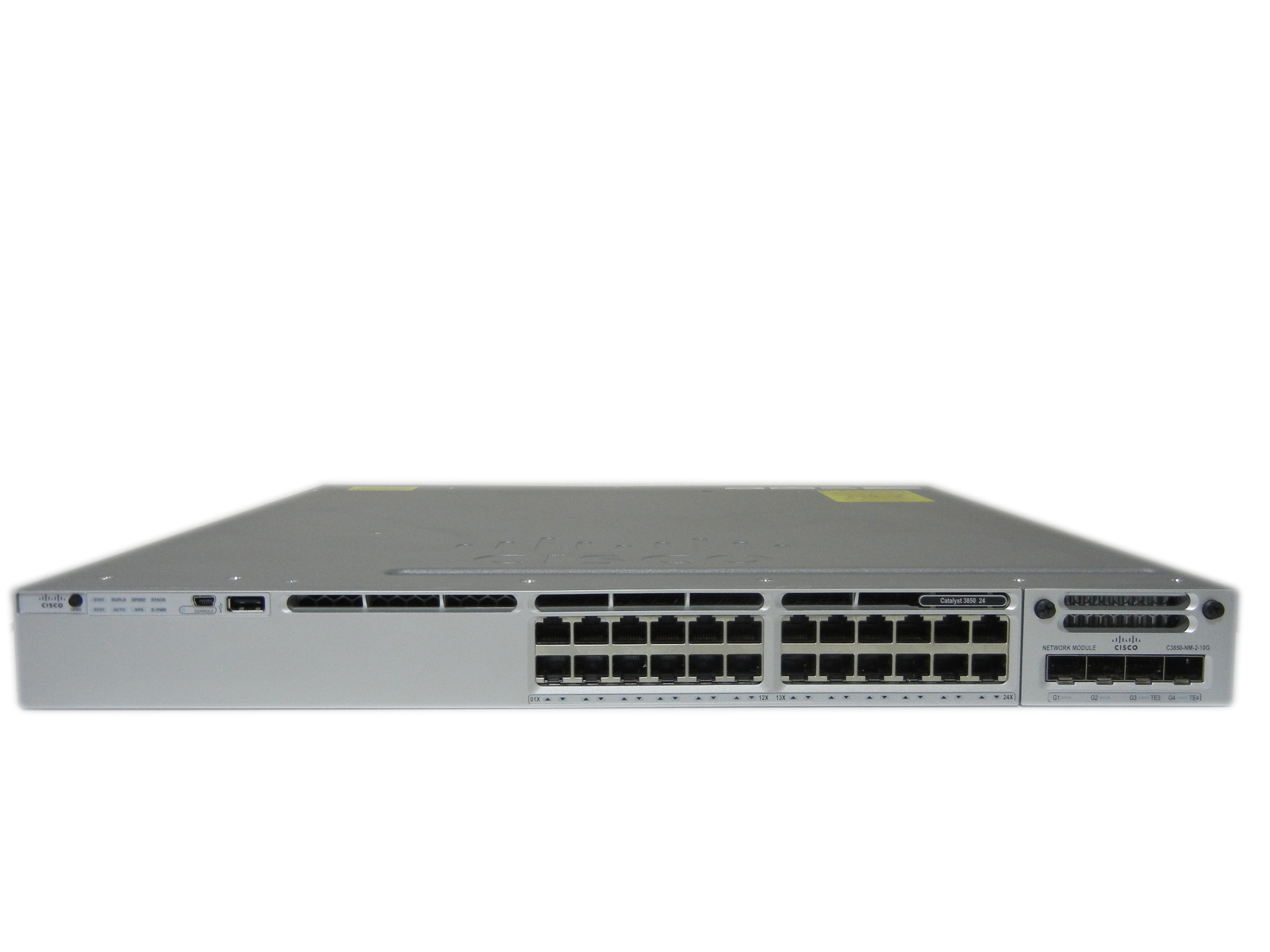 【中古】Cisco Catalyst 3850-24T-S（WS-C3850-24T-S）C3850-NM-2-10Gモジュール付き