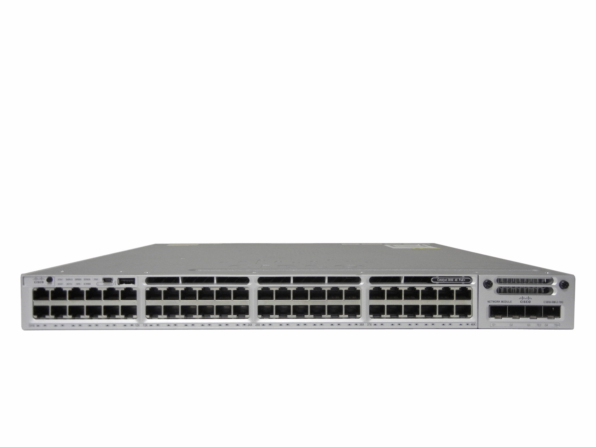 【中古】Cisco  Catalyst 3850-48F-L (WS-C3850-48F-L) C3850-NM-2-10Gモジュール付き