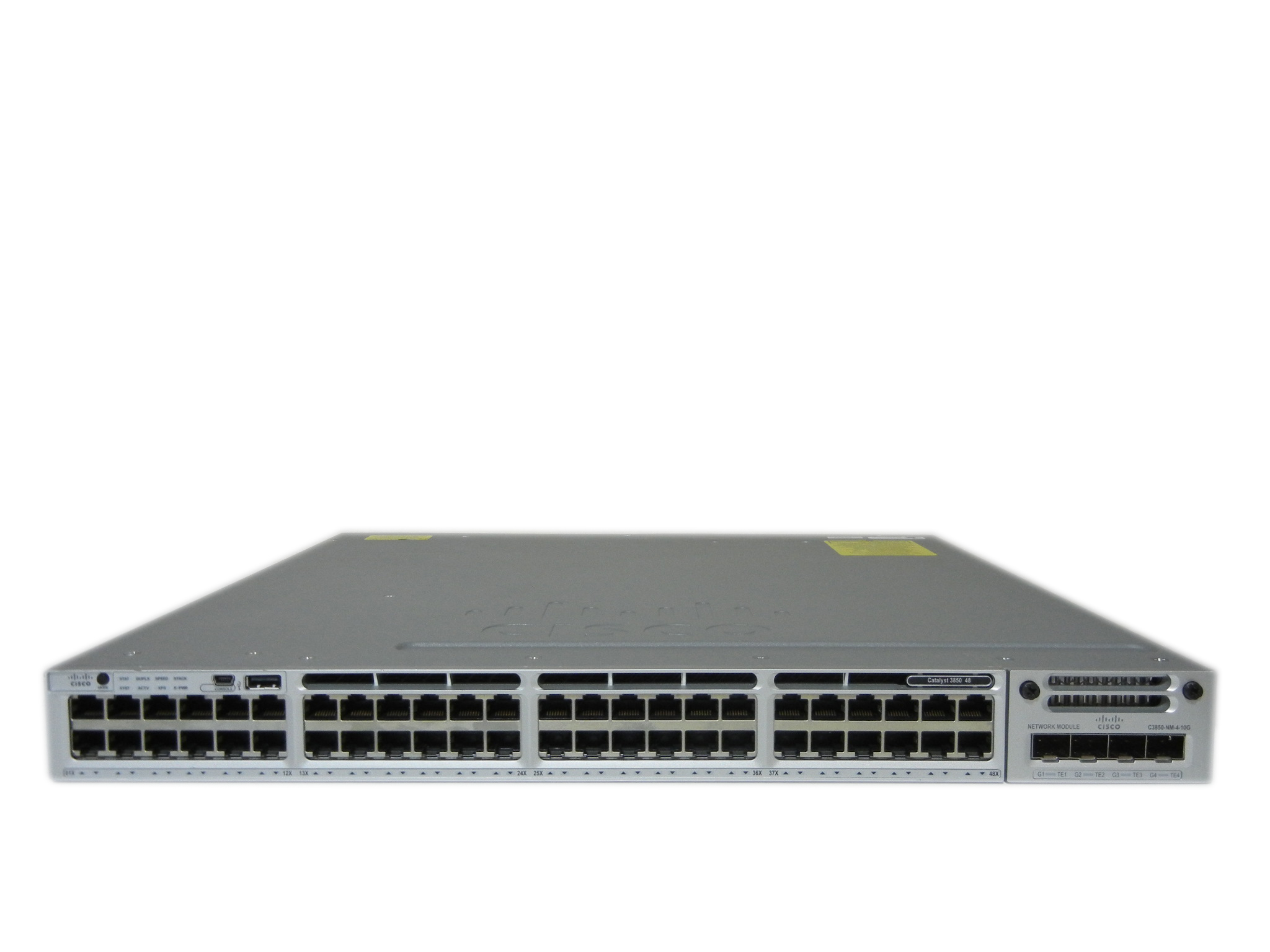 【中古】Cisco  Catalyst 3850-48T-L (WS-C3850-48T-L) C3850-NM-4-10Gモジュール付き
