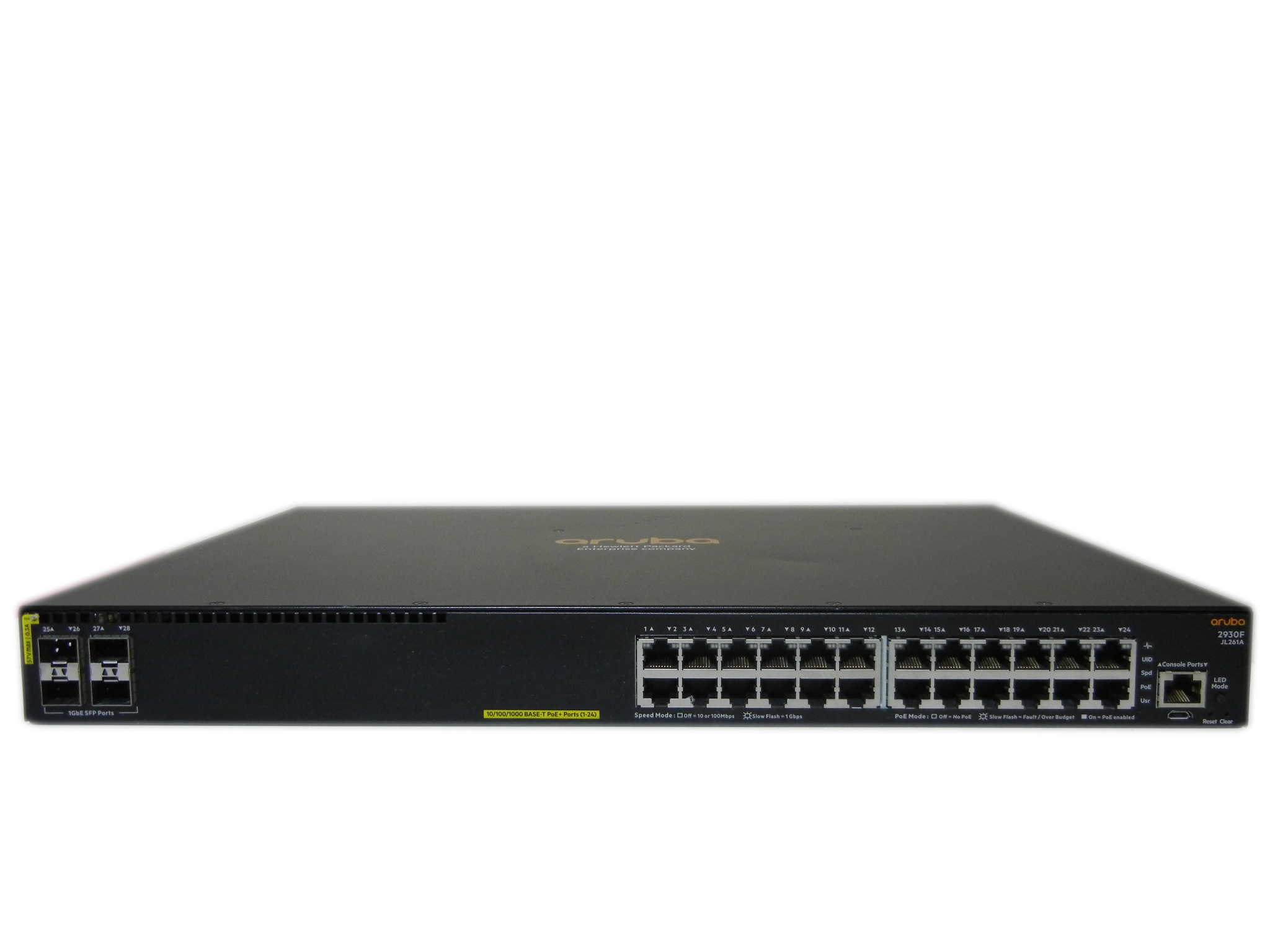 【中古】HPE (aruba) 2930F 24G PoE+ 4SFP (JL261A) Switch