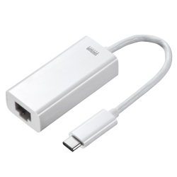 【中古】　サンワサプライ　LAN-ADURCM　Mac用有線LANアダプタ（USB Type-C-LAN変換・Gigabit対応）