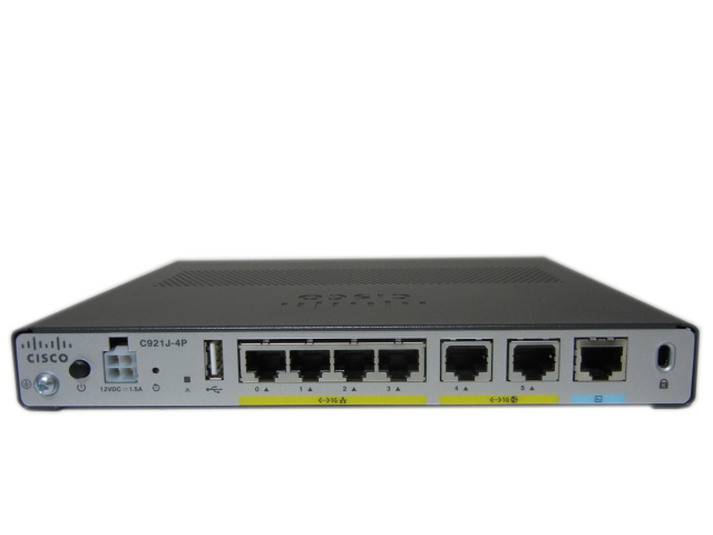 【CCNA、CCNP】1台Cisco C921J-4P 中古】Cisco C921J-4P (ipbasek9/securityk9/appxk9) サービス統合型ルータ