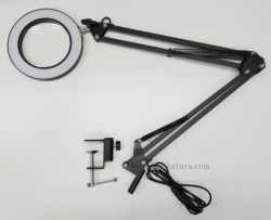 ウィッグ製作の必須アイテム。LED付き拡大鏡（テーブル固定式）