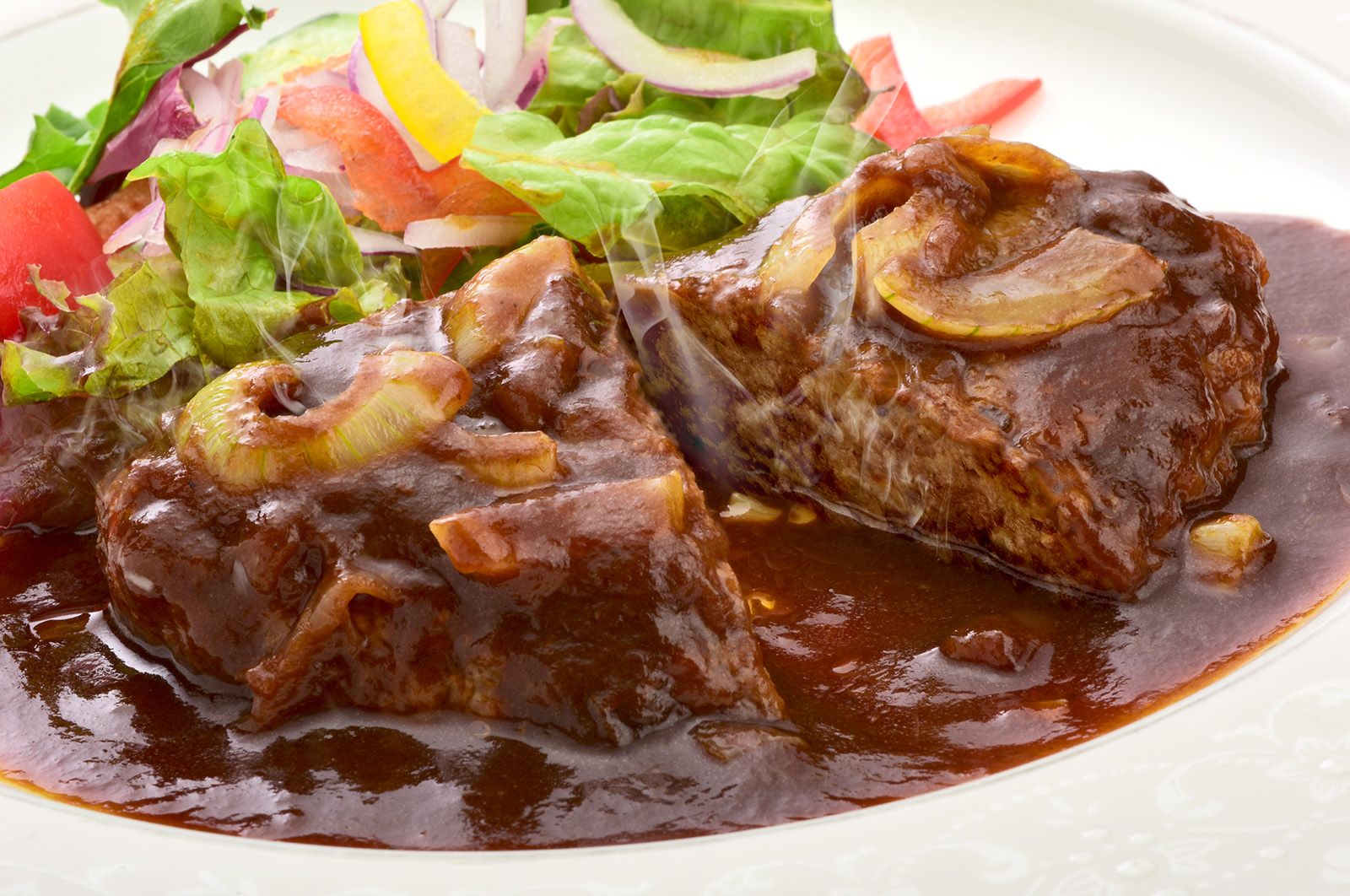 米沢牛入り濃旨(こくうま)デミハンバーグ140g×6個【凍】湯せん調理 化粧箱入