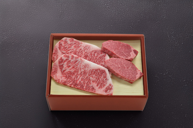 米沢牛ステーキ詰合せ(サーロイン180g×2枚・ヒレ130g×2枚)送料無料（冷蔵）化粧箱入